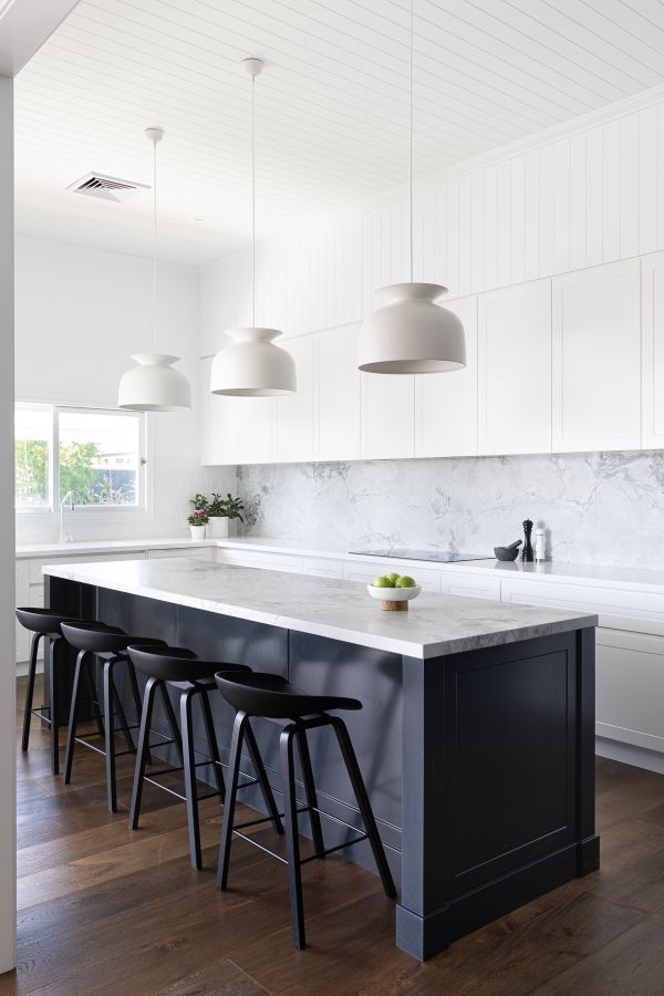 Red Hill House Kitchen Black White Bella Vie Interiors