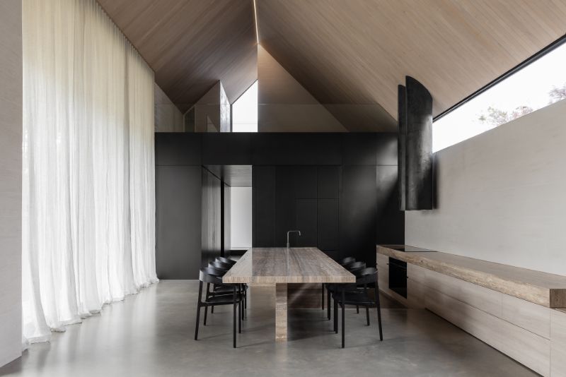 minimal kitchen falmec feature stone kitchen barwon heads adam kane