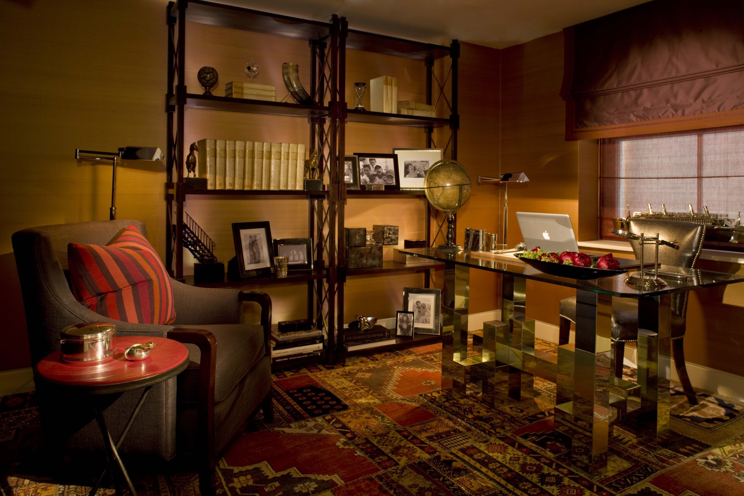 warm-saturated-bold-colour-luxury-home-office-study